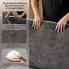 image:imageVINGLI 84 Extra Deep Seat Sofa Couch 3 Seater Upholstered Living Room Couches with 2 Piped Seater Cushions Throw Pillows Modern Linen Velvet Fabric Sofa for Apartment Bedroom OfficeBlack