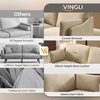 image:imageVINGLI 84 Extra Deep Seat Sofa Couch 3 Seater Upholstered Living Room Couches with 2 Piped Seater Cushions Throw Pillows Modern Linen Velvet Fabric Sofa for Apartment Bedroom OfficeKhaki Green