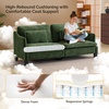 image:imageVINGLI 84 Extra Deep Seat Sofa Couch 3 Seater Upholstered Living Room Couches with 2 Piped Seater Cushions Throw Pillows Modern Linen Velvet Fabric Sofa for Apartment Bedroom OfficeGreen