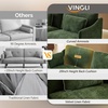 image:imageVINGLI 84 Extra Deep Seat Sofa Couch 3 Seater Upholstered Living Room Couches with 2 Piped Seater Cushions Throw Pillows Modern Linen Velvet Fabric Sofa for Apartment Bedroom OfficeGreen