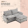 image:imageVINGLI 87 Chenille Double Layer Loveseat Sofa with 1 Ottoman LShaped Sectional Cloud Couch for Small Spaces Modern 2Seater Sofa Set for Living Room amp Apartment Light BrownLight Gray