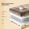 image:imageVINGLI 87 Chenille Double Layer Loveseat Sofa with 1 Ottoman LShaped Sectional Cloud Couch for Small Spaces Modern 2Seater Sofa Set for Living Room amp Apartment Light BrownLight Brown