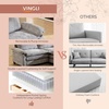 image:imageVINGLI 87 Chenille Double Layer Loveseat Sofa with 1 Ottoman LShaped Sectional Cloud Couch for Small Spaces Modern 2Seater Sofa Set for Living Room amp Apartment Light BrownLight Gray