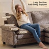 image:imageVINGLI 87 Chenille Double Layer Loveseat Sofa with 1 Ottoman LShaped Sectional Cloud Couch for Small Spaces Modern 2Seater Sofa Set for Living Room amp Apartment Light BrownLight Brown