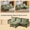 image:imageVINGLI 87 Chenille Double Layer Loveseat Sofa with 1 Ottoman LShaped Sectional Cloud Couch for Small Spaces Modern 2Seater Sofa Set for Living Room amp Apartment Light BrownOlive Green