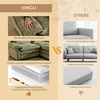 image:imageVINGLI 87 Chenille Double Layer Loveseat Sofa with 1 Ottoman LShaped Sectional Cloud Couch for Small Spaces Modern 2Seater Sofa Set for Living Room amp Apartment Light BrownOlive Green