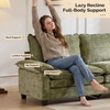 image:imageVINGLI 87 Chenille Double Layer Loveseat Sofa with 1 Ottoman LShaped Sectional Cloud Couch for Small Spaces Modern 2Seater Sofa Set for Living Room amp Apartment Light BrownOlive Green