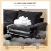 image:imageVINGLI 87 Chenille Double Layer Loveseat Sofa with 1 Ottoman LShaped Sectional Cloud Couch for Small Spaces Modern 2Seater Sofa Set for Living Room amp Apartment Light BrownBlack