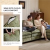 image:imageVINGLI 87 Chenille Double Layer Loveseat Sofa with 1 Ottoman LShaped Sectional Cloud Couch for Small Spaces Modern 2Seater Sofa Set for Living Room amp Apartment Light BrownOlive Green