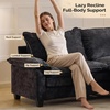 image:imageVINGLI 87 Chenille Double Layer Loveseat Sofa with 1 Ottoman LShaped Sectional Cloud Couch for Small Spaces Modern 2Seater Sofa Set for Living Room amp Apartment Light BrownBlack
