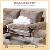 image:imageVINGLI 87 Chenille Double Layer Loveseat Sofa with 1 Ottoman LShaped Sectional Cloud Couch for Small Spaces Modern 2Seater Sofa Set for Living Room amp Apartment Light BrownLight Brown
