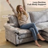 image:imageVINGLI 87 Chenille Double Layer Loveseat Sofa with 1 Ottoman LShaped Sectional Cloud Couch for Small Spaces Modern 2Seater Sofa Set for Living Room amp Apartment Light BrownLight Gray