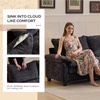 image:imageVINGLI 87 Chenille Double Layer Loveseat Sofa with 1 Ottoman LShaped Sectional Cloud Couch for Small Spaces Modern 2Seater Sofa Set for Living Room amp Apartment Light BrownBlack