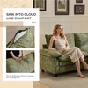image:imageVINGLI 87 Chenille Double Layer Loveseat Sofa with 1 Ottoman LShaped Sectional Cloud Couch for Small Spaces Modern 2Seater Sofa Set for Living Room amp Apartment Light BrownOlive Green