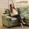 image:imageVINGLI 87 Chenille Double Layer Loveseat Sofa with 1 Ottoman LShaped Sectional Cloud Couch for Small Spaces Modern 2Seater Sofa Set for Living Room amp Apartment Light BrownOlive Green