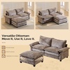image:imageVINGLI 87 Chenille Double Layer Loveseat Sofa with 1 Ottoman LShaped Sectional Cloud Couch for Small Spaces Modern 2Seater Sofa Set for Living Room amp Apartment Light BrownLight Brown