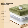 image:imageVINGLI 87 Chenille Double Layer Loveseat Sofa with 1 Ottoman LShaped Sectional Cloud Couch for Small Spaces Modern 2Seater Sofa Set for Living Room amp Apartment Light BrownOlive Green