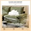 image:imageVINGLI 87 Chenille Double Layer Loveseat Sofa with 1 Ottoman LShaped Sectional Cloud Couch for Small Spaces Modern 2Seater Sofa Set for Living Room amp Apartment Light BrownOlive Green