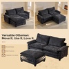 image:imageVINGLI 87 Chenille Double Layer Loveseat Sofa with 1 Ottoman LShaped Sectional Cloud Couch for Small Spaces Modern 2Seater Sofa Set for Living Room amp Apartment Light BrownBlack