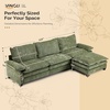 image:imageVINGLI 87 Chenille Double Layer Loveseat Sofa with 1 Ottoman LShaped Sectional Cloud Couch for Small Spaces Modern 2Seater Sofa Set for Living Room amp Apartment Light BrownOlive Green