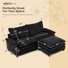 image:imageVINGLI 87 Chenille Double Layer Loveseat Sofa with 1 Ottoman LShaped Sectional Cloud Couch for Small Spaces Modern 2Seater Sofa Set for Living Room amp Apartment Light BrownBlack