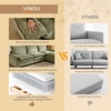 image:imageVINGLI 87 Chenille Double Layer Loveseat Sofa with 1 Ottoman LShaped Sectional Cloud Couch for Small Spaces Modern 2Seater Sofa Set for Living Room amp Apartment Light BrownOlive Green