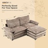 image:imageVINGLI 87 Chenille Double Layer Loveseat Sofa with 1 Ottoman LShaped Sectional Cloud Couch for Small Spaces Modern 2Seater Sofa Set for Living Room amp Apartment Light BrownLight Brown