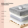 image:imageVINGLI 87 Chenille Double Layer Loveseat Sofa with 1 Ottoman LShaped Sectional Cloud Couch for Small Spaces Modern 2Seater Sofa Set for Living Room amp Apartment Light BrownLight Gray
