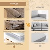 image:imageVINGLI 87 Chenille Double Layer Loveseat Sofa with 1 Ottoman LShaped Sectional Cloud Couch for Small Spaces Modern 2Seater Sofa Set for Living Room amp Apartment Light BrownLight Brown