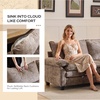 image:imageVINGLI 87 Chenille Double Layer Loveseat Sofa with 1 Ottoman LShaped Sectional Cloud Couch for Small Spaces Modern 2Seater Sofa Set for Living Room amp Apartment Light BrownLight Brown