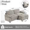 image:imageVINGLI 87 Convertible Sectional SofaLShaped Deep Seat Sofa Couch for Living RoomModern 2Seat Loveseat Sofa with Ottoman for Small SpaceApartmentChenilleCreamChenille Light Grey