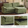 image:imageVINGLI 87 Convertible Sectional SofaLShaped Deep Seat Sofa Couch for Living RoomModern 2Seat Loveseat Sofa with Ottoman for Small SpaceApartmentChenilleCreamChenille Olive