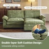 image:imageVINGLI 87 Convertible Sectional SofaLShaped Deep Seat Sofa Couch for Living RoomModern 2Seat Loveseat Sofa with Ottoman for Small SpaceApartmentChenilleCreamChenille Olive