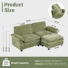 image:imageVINGLI 87 Convertible Sectional SofaLShaped Deep Seat Sofa Couch for Living RoomModern 2Seat Loveseat Sofa with Ottoman for Small SpaceApartmentChenilleCreamChenille Olive