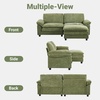 image:imageVINGLI 87 Convertible Sectional SofaLShaped Deep Seat Sofa Couch for Living RoomModern 2Seat Loveseat Sofa with Ottoman for Small SpaceApartmentChenilleCreamChenille Olive