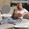 image:imageVINGLI 87 Convertible Sectional SofaLShaped Deep Seat Sofa Couch for Living RoomModern 2Seat Loveseat Sofa with Ottoman for Small SpaceApartmentChenilleCreamChenille Light Grey