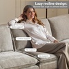 image:imageVINGLI 87 Convertible Sectional SofaLShaped Deep Seat Sofa Couch for Living RoomModern 2Seat Loveseat Sofa with Ottoman for Small SpaceApartmentChenilleCreamChenille Light Grey