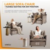image:imageVINGLI Accent Chairs Set of 2 Light Brown 34 Width Oversized Reading Chair Upholstered Armchair Soft Chenille Fabric Living Room Chairs Sofa for Adults Bedroom Home Office Play Room