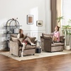 image:imageVINGLI Accent Chairs Set of 2 Light Brown 34 Width Oversized Reading Chair Upholstered Armchair Soft Chenille Fabric Living Room Chairs Sofa for Adults Bedroom Home Office Play Room