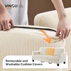 image:imageVINGLI Beige 83 Sofa Couches for Living Room Corduroy Modern Comfy 3 Seater Couch 256 Deep Seat Upholstery Cozy Sofas for Small Space Bedroom Apartment Home OfficeBeige