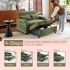 image:imageVINGLI Beige Futon Sofa Bed Convertible Loveseat Sleeper Sofa Couch Corduroy Pullout Sofa Fold Out Couch Bed with USB Ports Cup Holders Armrest for Living Room Bedroom Apartment RoomGreen