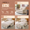 image:imageVINGLI Beige Futon Sofa Bed Convertible Loveseat Sleeper Sofa Couch Corduroy Pullout Sofa Fold Out Couch Bed with USB Ports Cup Holders Armrest for Living Room Bedroom Apartment RoomBeige