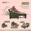 image:imageVINGLI Beige Futon Sofa Bed Convertible Loveseat Sleeper Sofa Couch Corduroy Pullout Sofa Fold Out Couch Bed with USB Ports Cup Holders Armrest for Living Room Bedroom Apartment RoomGreen