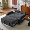 image:imageVINGLI Beige Futon Sofa Bed Convertible Loveseat Sleeper Sofa Couch Corduroy Pullout Sofa Fold Out Couch Bed with USB Ports Cup Holders Armrest for Living Room Bedroom Apartment RoomGrey