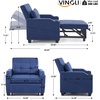 image:imageVINGLI Beige Sleeper Chair Bed 3in1 Convertible Futon Sofa Bed Pull Out Couch Bed Adjustable Recliner Chair with USB Ports Cup Holders Side Pockets for Living Room Bedroom Small SpacesNavy Blue