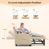 image:imageVINGLI Beige Sleeper Chair Bed 3in1 Convertible Futon Sofa Bed Pull Out Couch Bed Adjustable Recliner Chair with USB Ports Cup Holders Side Pockets for Living Room Bedroom Small SpacesBeige