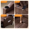 image:imageVINGLI Beige Sleeper Chair Bed 3in1 Convertible Futon Sofa Bed Pull Out Couch Bed Adjustable Recliner Chair with USB Ports Cup Holders Side Pockets for Living Room Bedroom Small SpacesRustic