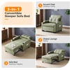 image:imageVINGLI Beige Sleeper Chair Bed 3in1 Convertible Futon Sofa Bed Pull Out Couch Bed Adjustable Recliner Chair with USB Ports Cup Holders Side Pockets for Living Room Bedroom Small SpacesGreen
