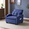 image:imageVINGLI Beige Sleeper Chair Bed 3in1 Convertible Futon Sofa Bed Pull Out Couch Bed Adjustable Recliner Chair with USB Ports Cup Holders Side Pockets for Living Room Bedroom Small SpacesNavy Blue