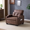 image:imageVINGLI Beige Sleeper Chair Bed 3in1 Convertible Futon Sofa Bed Pull Out Couch Bed Adjustable Recliner Chair with USB Ports Cup Holders Side Pockets for Living Room Bedroom Small SpacesRustic